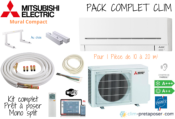 Pack complet clim prêt à poser mono split MITSUBISHI Mural Compact MSZ-AP20VGK - MUZ-AP20VG