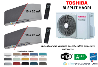 Climatisation TOSHIBA HAORI BI SPLIT RAS-2M10G3AVG-E 2x RAS-M07N4KVRG-E 