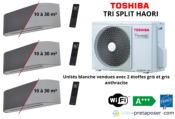 Climatisation TOSHIBA HAORI TRI SPLIT RAS-3M26G3AVG-E-3xRAS-B10N4KVRG-E-