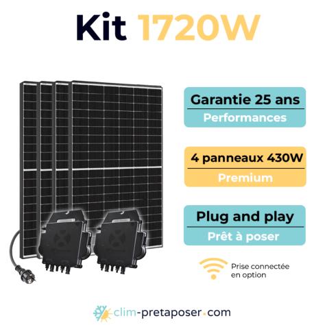 Kit 4 Panneaux Solaires Plug And Play Longi Solar Puissance 1720W