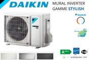 Climatisation réversible DAIKIN FTXA35BT-RXA35A9 STYLISH Coloris Noir aspect bois