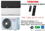 Climatisation réversible monosplit TOSHIBA SHORAI EDGE BLACK ET WHITE RAS-18J2AVSG-E1-RAS-B18G3KVSGB-E Noire ou RAS-18J2AVSG-E1-RAS-B18G3KVSG-E Blanche