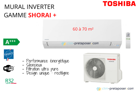 Climatiseur TOSHIBA mono split RAS-22J2AVSG-E-RAS-B22J2KVSG-E-gamme SHORAI +