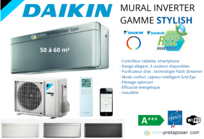 Climatiseur pas cher DAIKIN FTXA50BS-RXA50B-ARGENT-R32