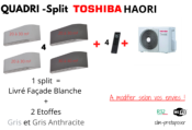 Climatisation TOSHIBA HAORI QUADRI SPLIT RAS-4M27U2AVG-E -3X RAS-B10N4KVRG-E1X RAS-B13N4KVRG-E