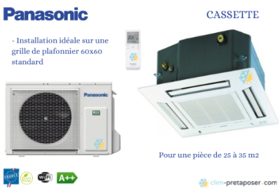 Climatiseur Cassette 4 voies 600 x 600-PANASONIC-CS-Z25UB4EAW-CU-Z25UBEA-CZ-BT20EW