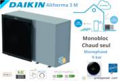 Pompe à chaleur AIR EAU Monobloc DAIKIN ALTHERMA 3 M Chaud seul Monophasé EDLA09D3V3