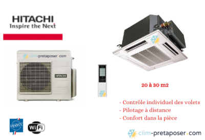 Climatiseur Cassette 4 voies-HITACHI- 600 x 600 XRAI-25RPE-P-AP56NAMS-SPX-RCKA3