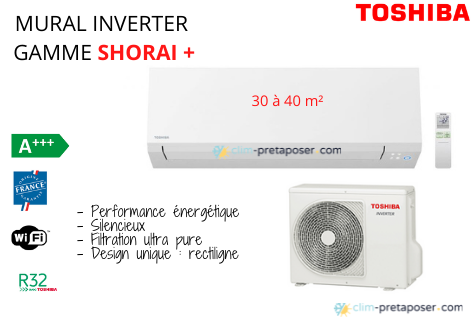 Climatiseur TOSHIBA mono split RAS-13J2AVSG-E-RAS-B13J2KVSG-E-gamme SHORAI +