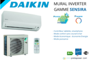 Pack complet clim prêt à poser mono split DAIKIN SENSIRA FTXF25E-RXF25E