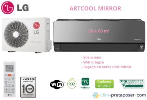 Climatisation LG Gamme Artcool Mirror AC24BK.NSK-AC24BK.U24