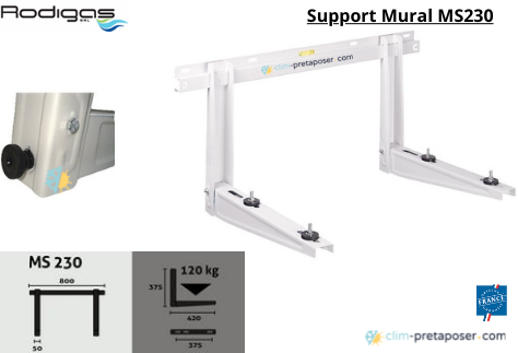 Support mural blanc MS 230 pour unit extrieure-