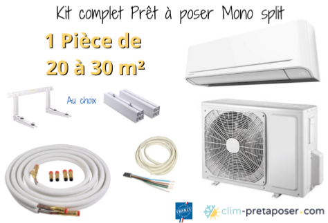 Pack complet clim prt  poser 20  30 m