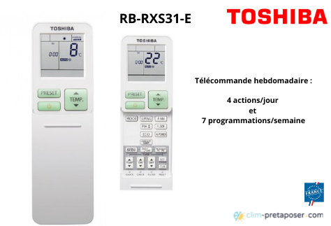 télécommande hebdomadaire muli-spits RB-RXS31-E TOSHIBA