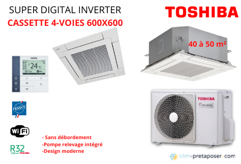 Climatiseur Cassette 4 voies 600x600-TOSHIBA-RAV-GM561ATP-E-RAV-RM561MUT-E