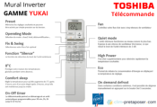 Pack complet clim prêt à poser mono split TOSHIBA YUKAI RAS-13E2AVG-E-RAS-B13E2KVG-E