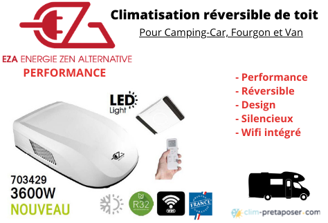 Climatisation réversible de toit pour Camping-Car EZACLIM Performance Blanc 3600W - 703429