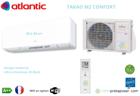 Climatisation ATLANTIC Gamme TAKAO M2 Confort ASYG14KMCC-UI-AOYG14KMC-UE 