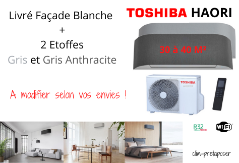 Climatisation TOSHIBA HAORI  Blanc RAS-13J2AVSG-E1-RAS-B13N4KVRG-E