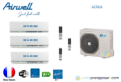 Clim réversible Tri-split Airwell AURA YDZC327-AW-HDLW009-N91-2xAW-HDLW012-N91