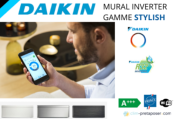 Climatisation réversible DAIKIN FTXA25CW-RXA25A8 STYLISH Coloris Blanc
