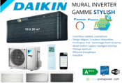 Climatisation réversible DAIKIN FTXA20BT-RXA20A9 STYLISH Coloris Noir aspect bois