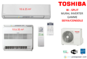 Climatiseurs 1 Console + 1 Split  Réversible Double Flux Toshiba  RAS-2M18U2AVG-E+ RAS-B13J2FVG-E+ RAS-B10J2FGV-E