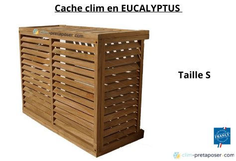 Cache Climatiseur prt  poser S, BOIS EUCALYPTUS, cache groupe extrieur