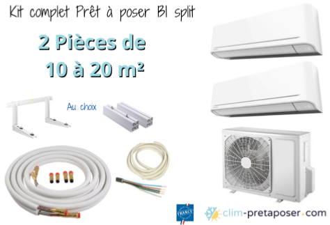 Pack complet clim bi split prt  poser 2 Pices de 10  20 m