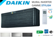 Climatisation réversible DAIKIN FTXA35BT-RXA35A9 STYLISH Coloris Noir aspect bois