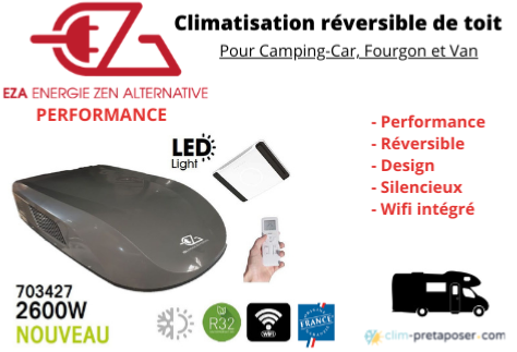 Climatisation réversible de toit camping car Performance Noir