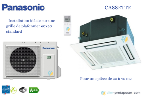 Climatiseur-Cassette 4 voies 600x600-PANASONIC-CS-Z35UB4EAW-CU-Z35UBEA-CZ-BT20EW