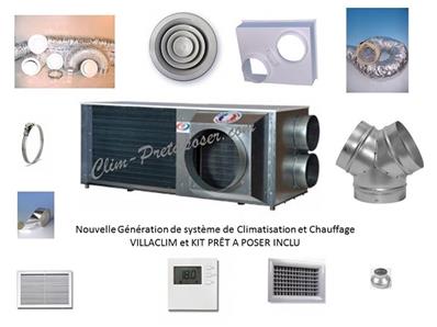 Climatisation Réversible Prêt à poser 4.8Kw 2 à 4 pièces complet