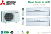 Climatiseur réversible bi split Mural Design de Luxe Mitsubishi MXZ-2F33VF3-2xMSZ-LN18VG2V