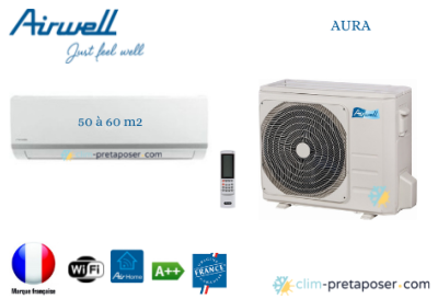 Climatisation réversible mono split AIRWELL AURA HDLE-070N-09M25-YDAE-070R-09M25