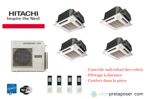 Climatiseur Cassette 4 voies- 4 unités RAM-70NP4E-4xRAI-25RPE-4xP-AP56NAMS-4xSPX-RCKA3flare