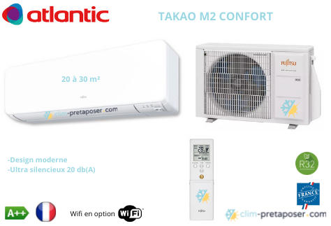 Climatisation ATLANTIC Gamme TAKAO M2 Confort ASYG 9 KMCC-UI-AOYG 9 KMCC-UE 