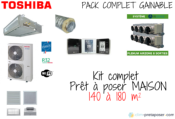 Climatisation Gainable kit complet surface 140 m² à 180 m² Plain Pied-TOSHIBA