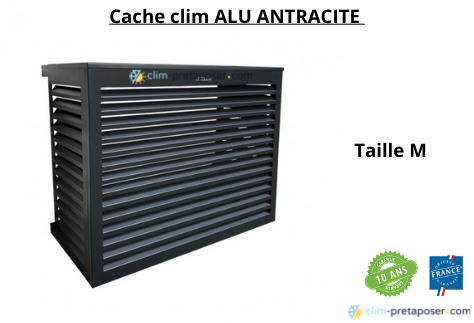 cache climatiseur prêt à poser M, ALU ANTHRACITE, cache groupe extérieur