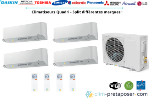 Climatisation quadri split autres combinaisons