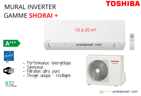 Climatiseur TOSHIBA mono split RAS-07J2AVSG-E-RAS-B07J2KVSG-E-gamme SHORAI +