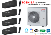 Climatisation réversible quadri split TOSHIBA SHORAI EDGE WHITE RAS-4M27G3AVG-E-2xRAS-B07G3KVSGB-E-2xRAS-B10G3KVSGB-E-