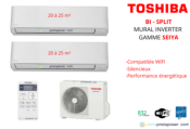 Climatiseur -bi split SEIYA Toshiba RAS-2M18U2AVG-E+2x RAS-B07J2KVG-E-