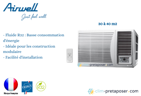 Climatiseur-monobloc-Airwell-prêt à poser AWWR-WFD012-C11