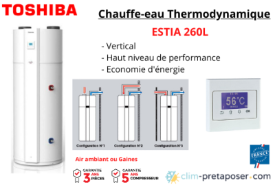 Chauffe Eau Thermodynamique Toshiba Estia ECS 260 litres