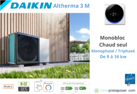 Pompe a chaleur air eau DAIKIN Monobloc