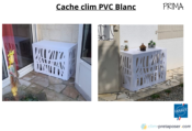Cache groupe extérieur climatisation en PVC Blanc modèle Prima