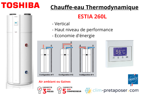 Chauffe Eau Thermodynamique Toshiba Estia ECS 260 litres