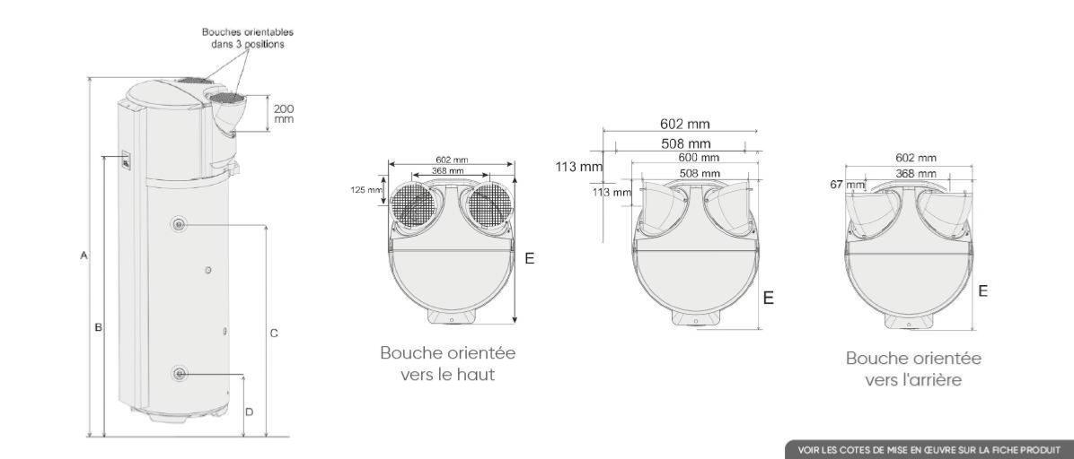 Chauffe-eau thermodynamique Calypso connecté vertical sur socle 200L -  286040