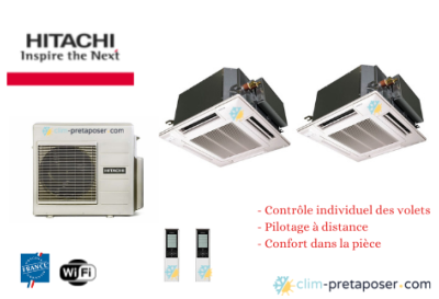 Climatiseur Cassette 4 voies 600x600-HITACHI-RAM-53NP2B-2XRAK-25RPE-2xP-AP56NAMS-2xSPX-RCKA3